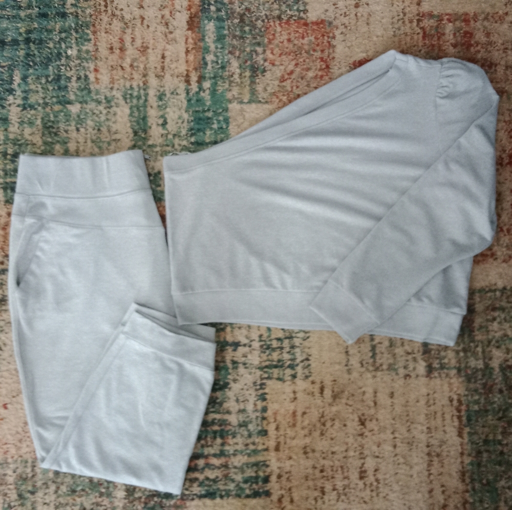 NY&C SET OF ONE-SHOULDER TOP+CAPRI PANTS SIZE XXL